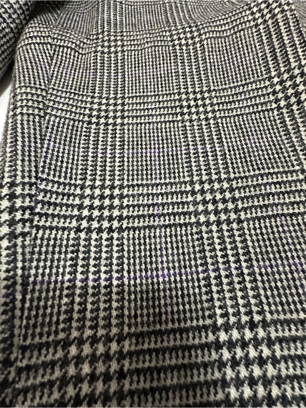 Lauren Ralph Lauren Black Ivory Glen Plaid Wide Leg Trousers 22W Lavender Accent - Picture 13 of 13